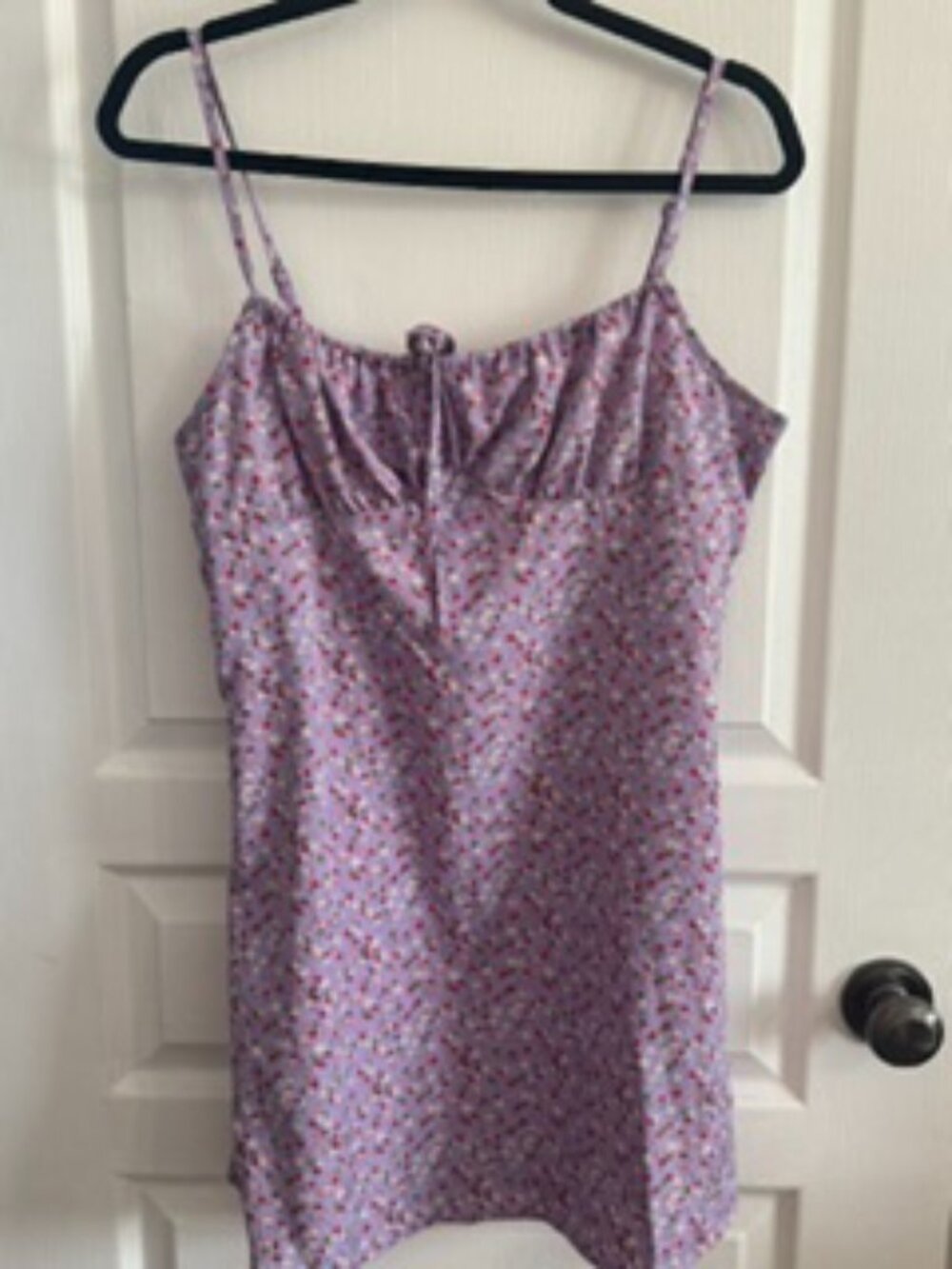 Floral Corset Mini Dress – Lilac Ditsy Print – Size Large